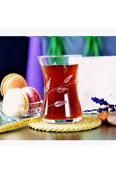DECOCIA Nazen Set of 6 Tea Glasses 175cc with Exile Pattern