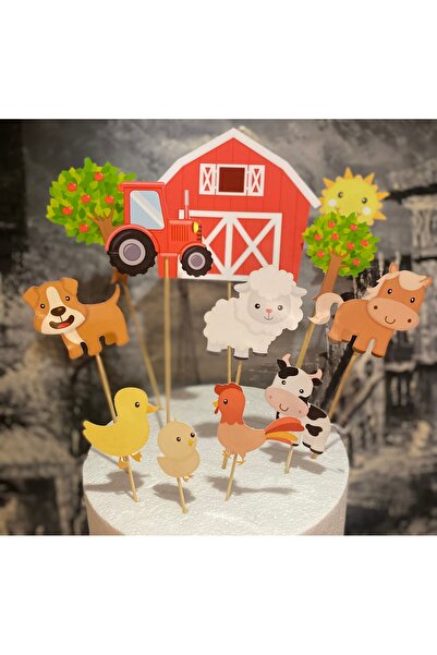 nerisdesign Sevimli Çiftlik Hayvanları Farm Temalı 3d Cake Topper Doğum Günü ...