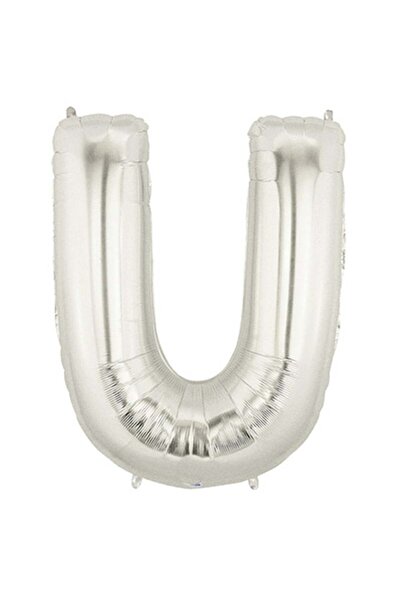 Adana Pasta Malzemeleri Letter U Foil Balloon 35 cm Silver