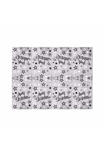 Adana Pasta Malzemeleri Τραπεζομάντηλο με στάμπα Χρόνια Πολλά Ασημί 120x180 εκ.