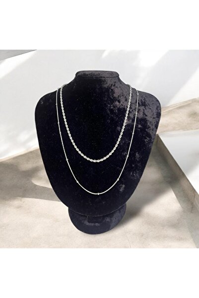 Mog Concept قلادة فضية اللون غير قابلة للتشويه من الفولاذ المقاوم للصدأ