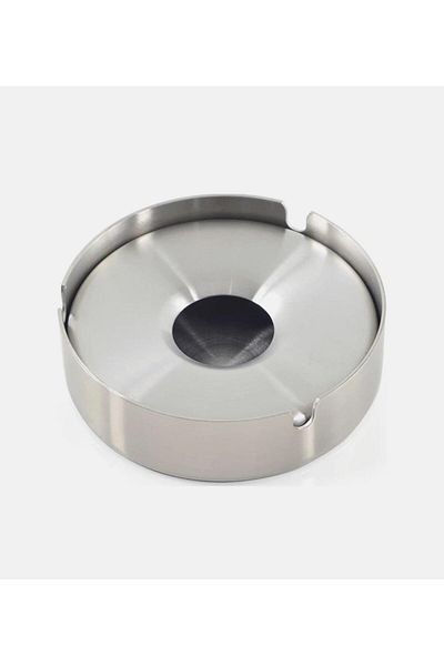 YUNUSOĞLU HOME Ashtray - Stainless Steel Ashtray with Round Lid
