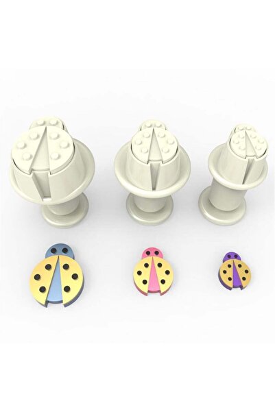 Adana Pasta Malzemeleri Mini push-button ladybug 3 piece