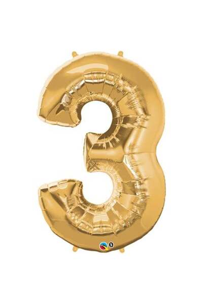 Adana Pasta Malzemeleri 3 Gold 16 Inch Foil Balloons