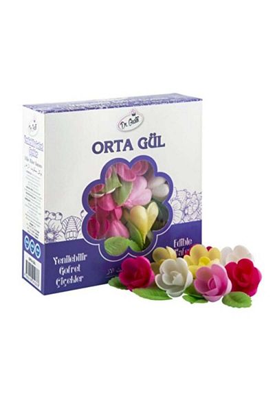 Dr. Gusto Ps346 Medium Rose Wafer - 50 Pieces of Roses 100 Jumbo Leaves