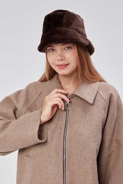 derikem Pălărie de pescar pentru femei Bucket de pluș Pălărie moale și păroasă pentru femei