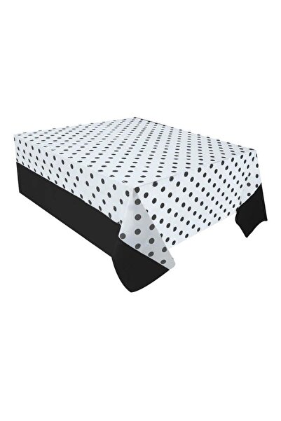 Adana Pasta Malzemeleri Față de masă neagră cu buline Ms-065