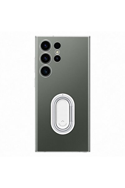 Samsung Galaxy S23 Ultra Standlı Halkalı Kılıf - Şeffaf
