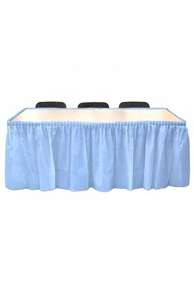 Adana Pasta Malzemeleri Φούστα τραπεζιού ανοιχτό μπλε 4 μέτρα