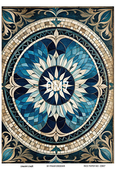 LİNEART OM7 - ورق نحاسي مقاس 29 × 42 سم، نمط فسيفساء شرقي