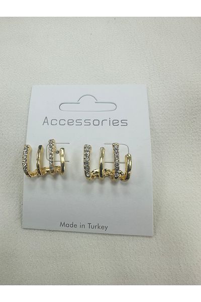 ÇELİKSİLVERTAKI Women's Multiple Zircon Stone Earrings
