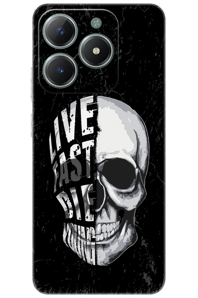 realme C61 (RMX3930) Uyumlu Kılıf Desen Baskılı Silikon Kuru Kafa STK:585 CP-...