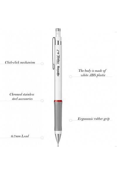 Rotring Rapid 0.7mm Mekanik Kurşun Kalem Beyaz / 2113890