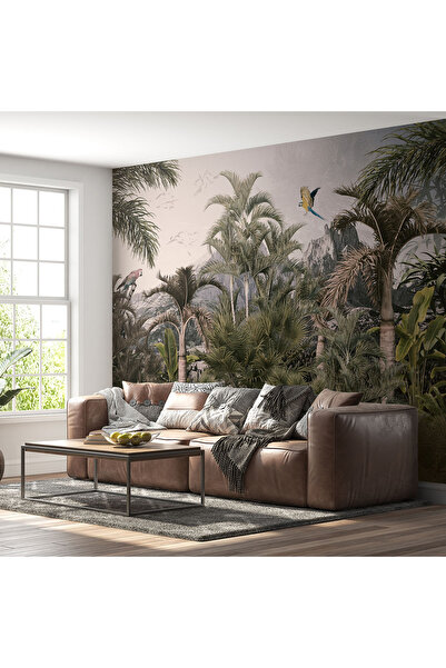 Home tropikal ormanda papağanlar poster duvar kağıdı