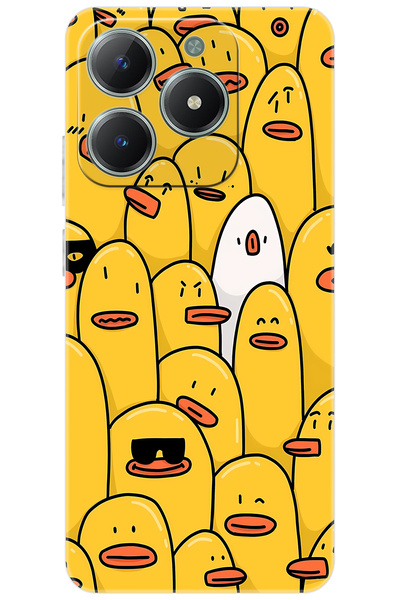 realme C61 (RMX3930) Uyumlu Kılıf Desen Baskılı Silikon Cool Ördek STK:650 CP...