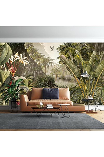 Home Yağmur ormanında uçan papağan poster duvar kağıdı