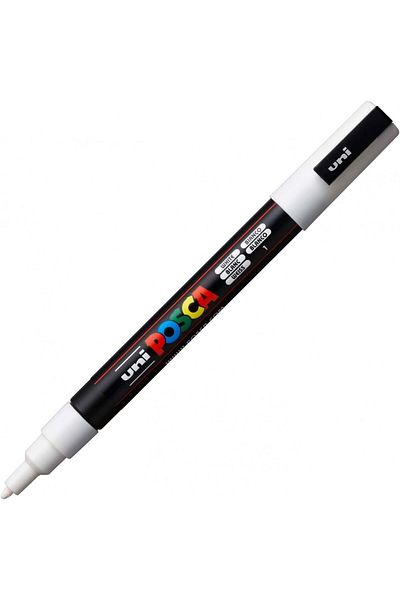 Uni Ball Posca 0.9-1.3mm Poster Markörü Beyaz / Pc3m