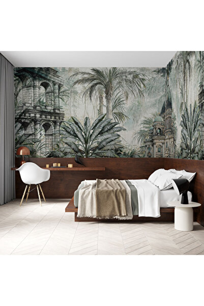 Home orman içinde antik yapılar poster duvar kağıdı