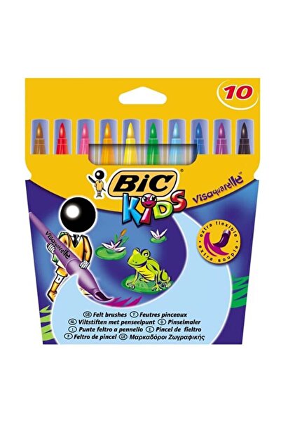 Adana Pasta Malzemeleri BİC VİSACOLOR 10 LU FIRÇA UÇLU KEÇELİ KALEM