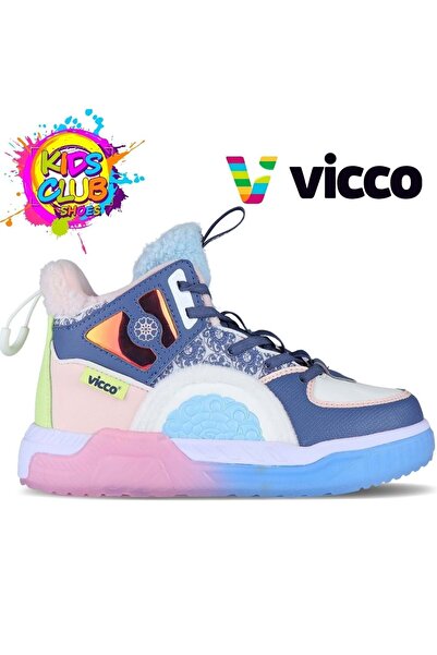 Vicco Mei Fleece Inside Orthopedic High Top Παιδικά Αθλητικά Παπούτσια Navy Blue