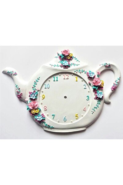 morlalem m 43cm Çaydanlık Saat Çiçek Gül Silikon Kalıp K-152