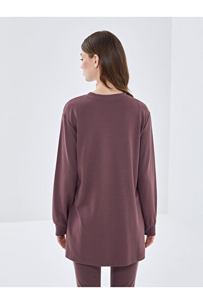 LC Waikiki Lw - Bisiklet Yaka Desenli Kadın Sweatshirt Tunik