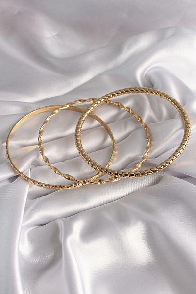 Skygo 316L Steel Gold Color Embroidered Ajda Model Women's Bracelet Set - Tj-Bb5971