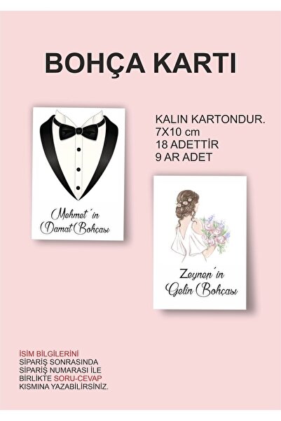 HEDİYE35 Gelin Damat Bohçası Kartları, Gelin Çeyiz Bohça Kartı, Bohça Kartı 1...