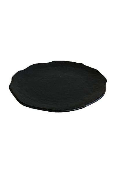 Hasyılmaz Melamine Flat Round Serving Plate Black 27cm - Melamine Plate