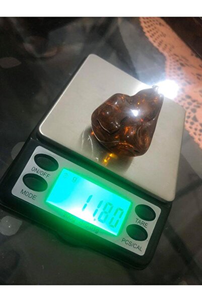 Hasyılmaz DOĞAL KAYA DAMLA KEHRİBAR KOLYE UCU OTANTİK GÜMÜŞ APARATLI 11,8 Gram