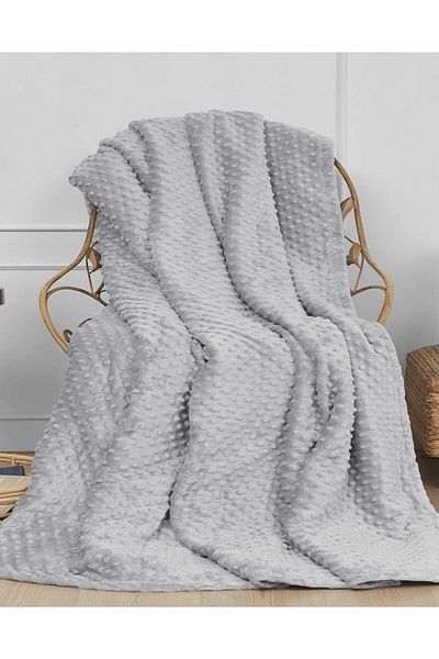 Özdilek Özdilek Bud Blanket Double 200X220 cm - Light Gray