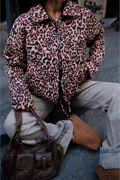 Friday Mood Jachetă de damă cu imprimeu leopard