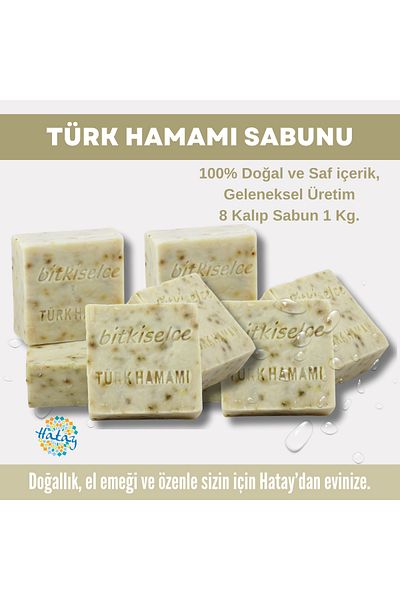 bitkiselce Turkish Bath Soap with Pure and Natural Ingredients 950 Gr (8 Molds)