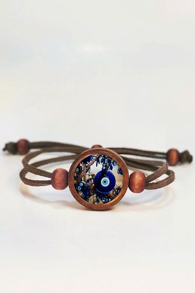 Tahtakolik Wooden Evil Eye Bead Bracelet