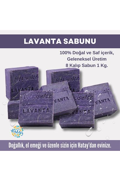 bitkiselce Lavender Soap with Pure and Natural Ingredients 950 Gr (8 Molds)