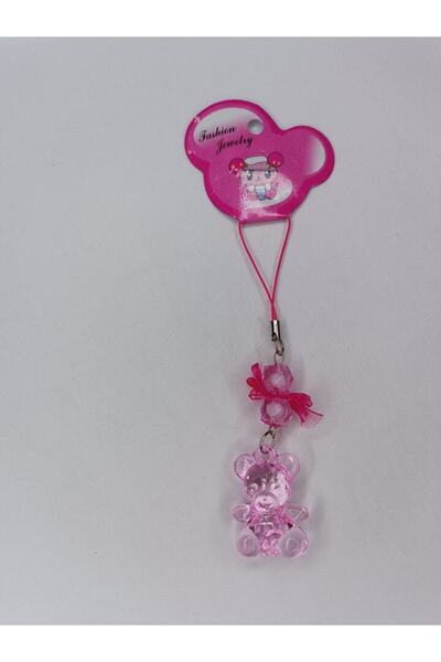 Hasyılmaz Jelibon Teddy Bear Phone Strap Bag Wallet Ornament Pink 010