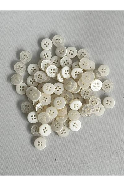 Hasyılmaz 4 Holes Round White Button 12mm 100 Pieces