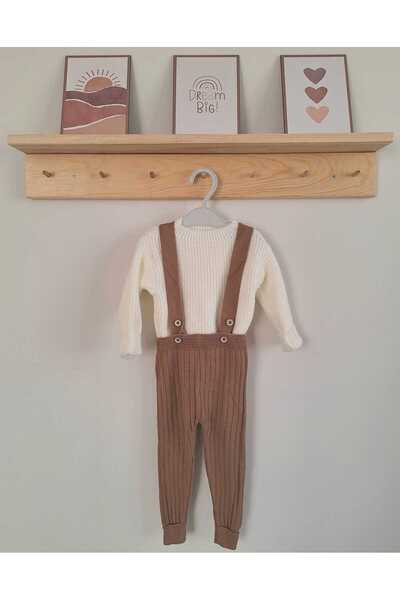 Nimini Kids Knitwear Sweater & Suspender Overalls Baby Kids Bottom Top 2 Piece Set (0-6 Years)