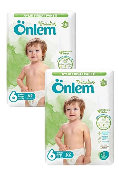 ÖNLEM Botanika 6 Beden Çocuk Bezi Aylık Fırsat Paketi X-Large 62 Li x 2 Adet
