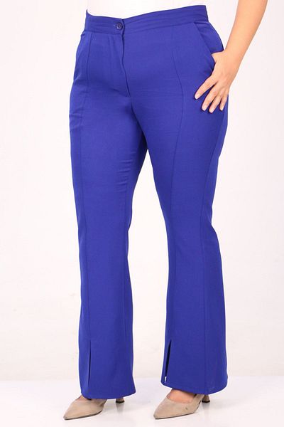 Eslina 39031 Large Size Spanish Trousers with Slits on the Front - Saks