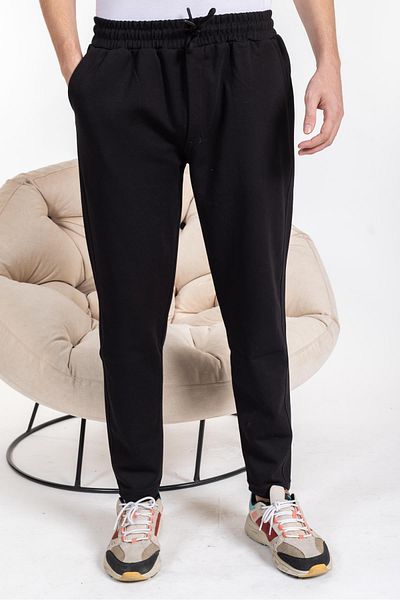 Mutlu City Μαύρο Double Face Fabric Ανδρικό Φούτερ - Άνετο Παντελόνι Cut Trend - 2880