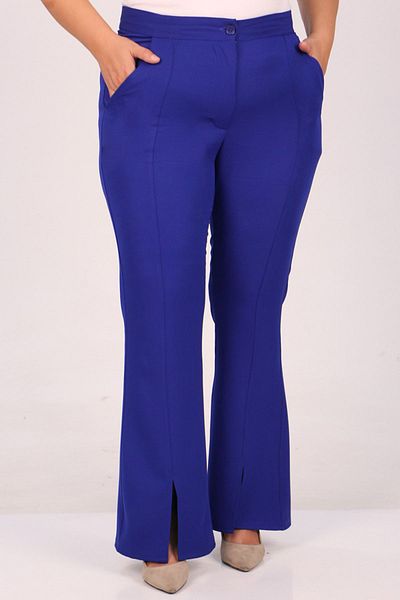 Eslina 39031 Large Size Spanish Trousers with Slits on the Front - Saks