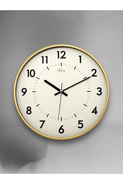 Galaxy 221-G Serisi Eskitme Metal Görünümlü Sessiz Akar Modern Duvar Saati 30 cm