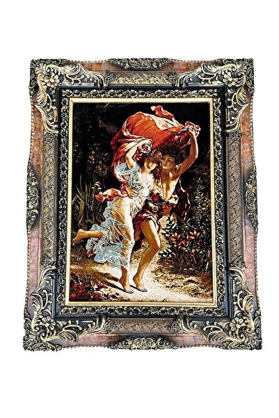 Hasyılmaz Aşkın Sıcaklığı Adlı İran Tebriz Halı Tablo 77x97cm - Duvar Halı Ki...