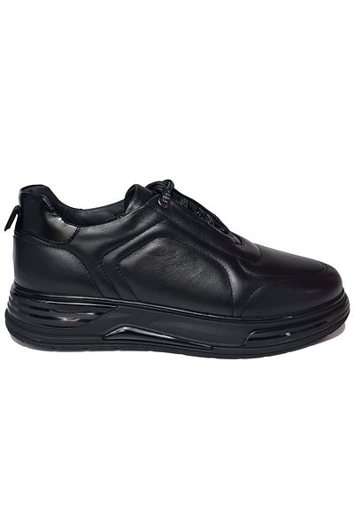 MARCOMEN Lace up Stitching Patterned Simple Model Genuine Leather Thick Sole Men's Sneaker Shoes 20259