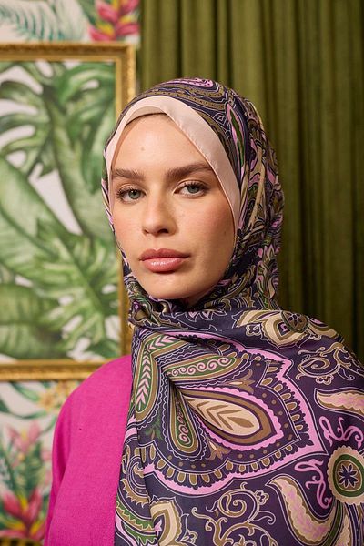 İpekhan Marrakech Collection Soft Shawl Eggplant Purple Powder 3048-17