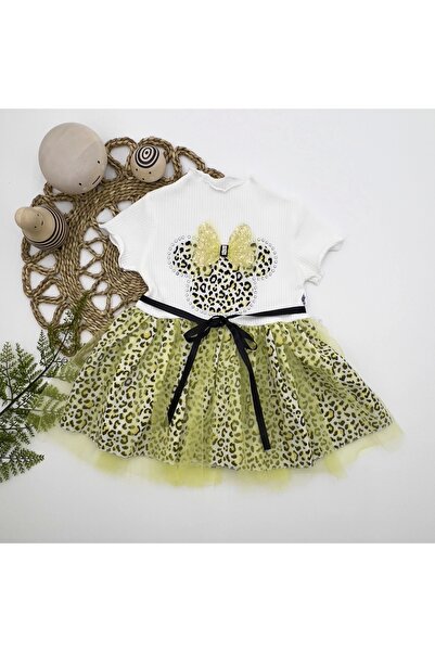 Narnuga Mi̇rayli̇fe 1-2-3 Years Old Baby Girl Tutu Dress with Bow and Mickey ...