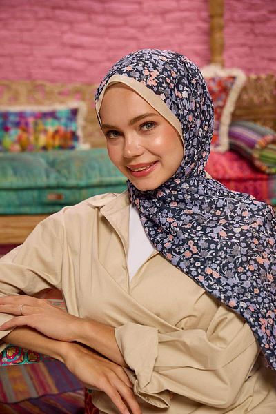 İpekhan Marrakech Collection Soft Shawl Black Lilac 3046-14
