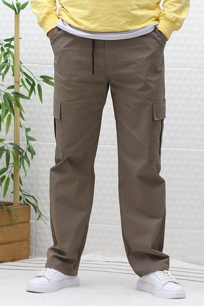 WAFRA Men's Baggy Gabardine Trousers with Cargo Pockets