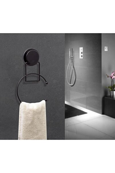 Milena Life Birinci Sınıf Kalite Siyah Yuvarlak Sihirli Yapışkanlı Havluluk H...